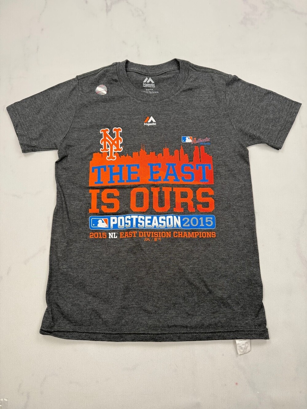 Majestic Majestic New York Mets Graphic Tee Gray 2010s Street Style - Boys S